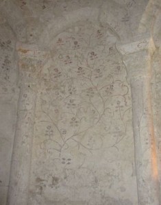 Eglise romane de Saint-Vincent-Jalmoutiers  peinture murale du choeur